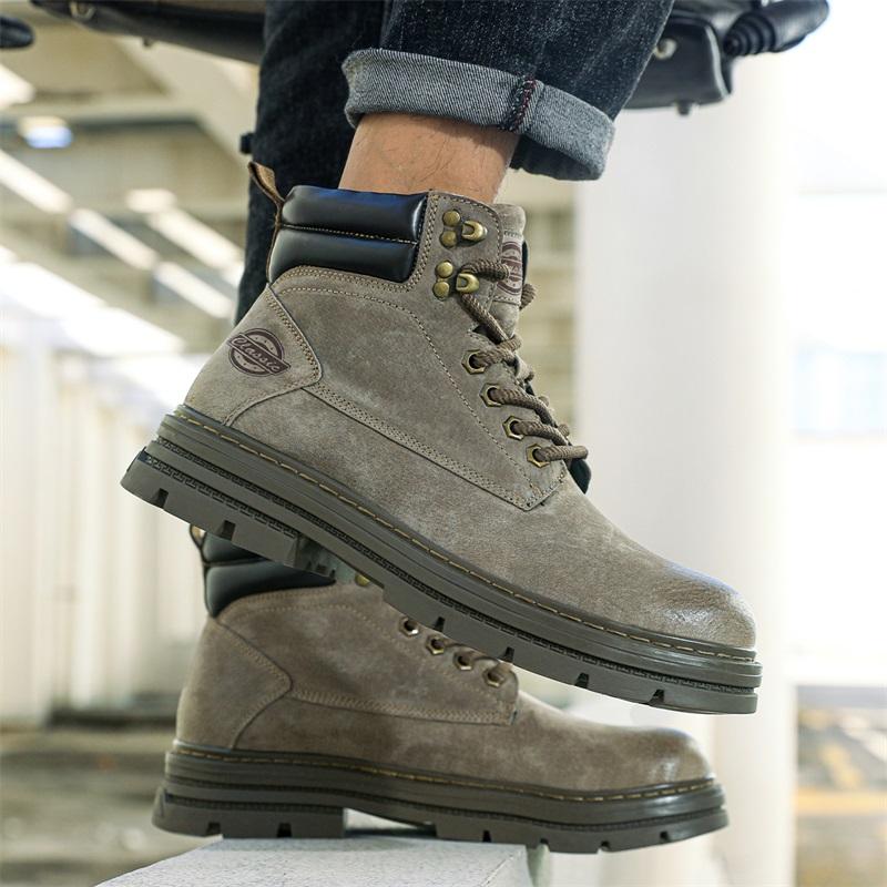 Pánské vysoké boty na volný čas Ručně vyráběné plyšové boty Ležérní boty Podzimní a zimní boty