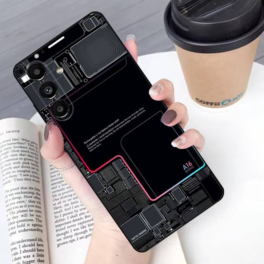 

Электрическая плата Circuit Внутренний чехол для телефона Для Samsung S 25,24,23,22,30,21,10,9,Ultra,Plus,Lite,FE,4G,5G Черный Мягкий чехол Samsung S30Ultra5G