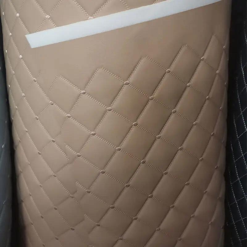 Thick Sponge Quilted Faux Leather Fabric Embroidered Car Interior Material Craft Upholstery Fabric Diamond Argyle Sewing New