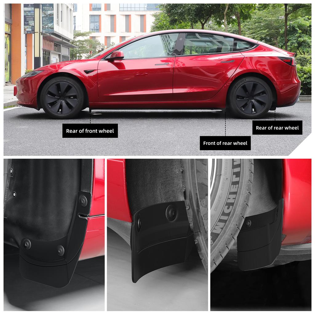 For Tesla Model 3 Highland 2025 Mud Flaps Invisible Front And Rear Wheel Fenders Car Modification Accessories Mudguards 6pcs/set