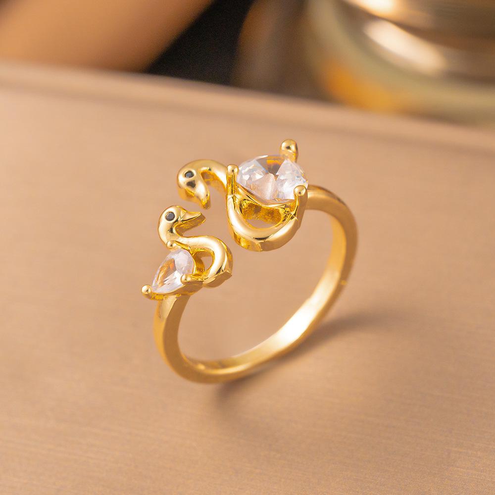 Micro-Inlaid Zircon Fashion Open Ring - Adjustable Luxury Index Finger Jewelry for Women