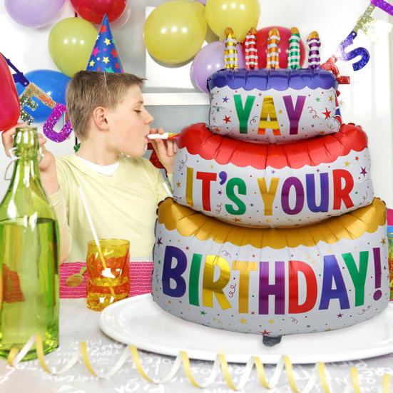 Birthday Party Balloon DIY Scene Layout Various Styles Birthday Cake Toy Decoration Creative Inflatable Cartoon Aluminum Foil Balloon Party