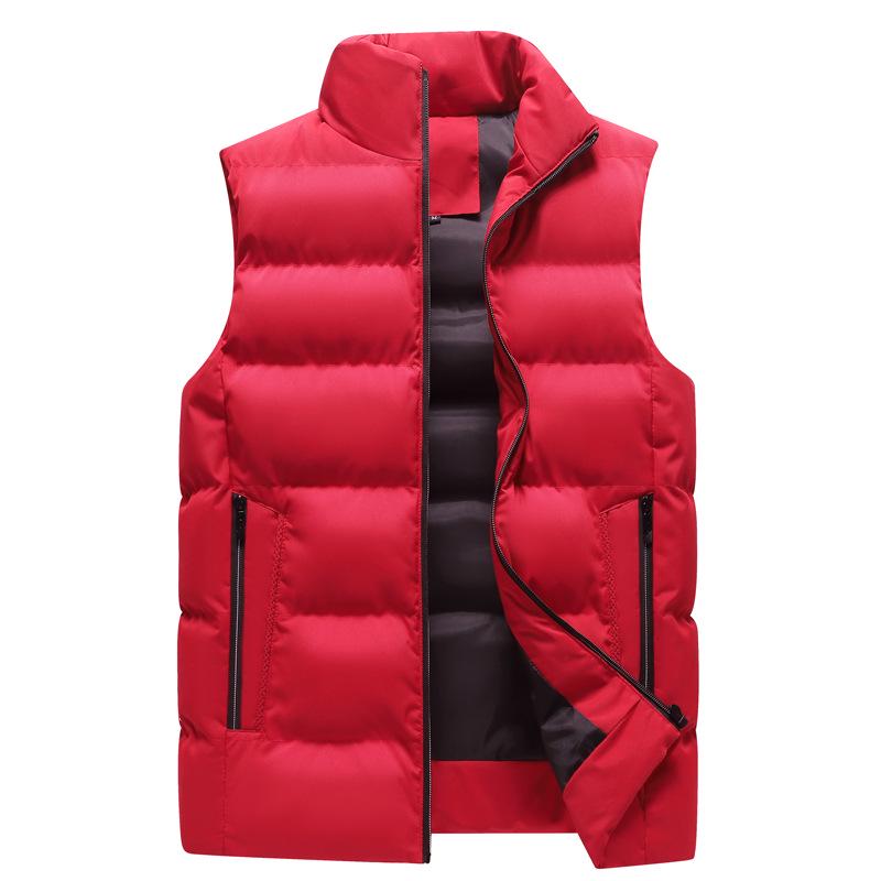 

Men s Urban Plus Size Warm Vest - Plain, Fashionable, European & American Style 2XL червоний