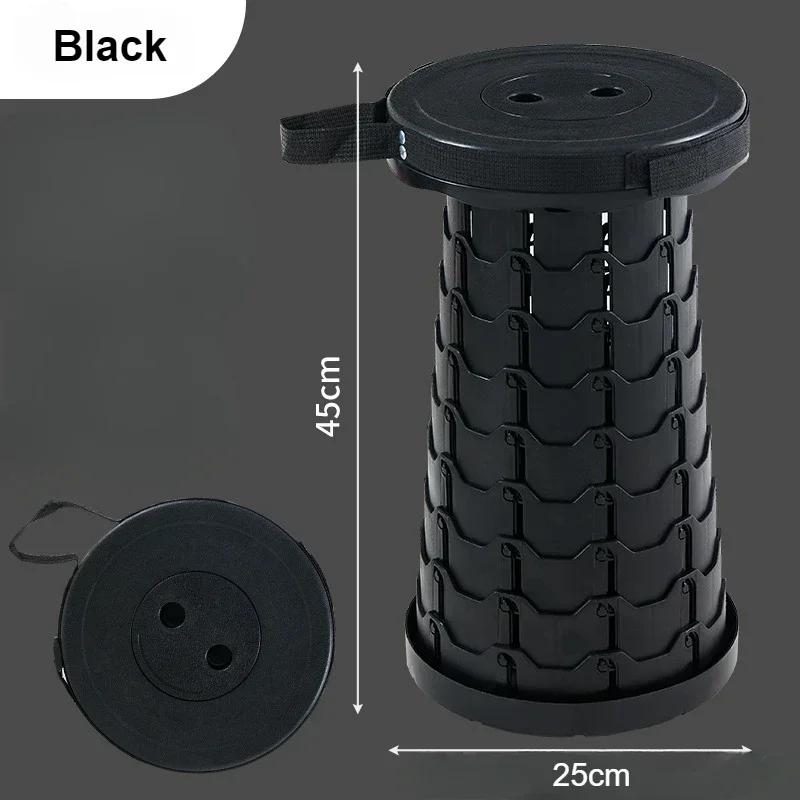 Nowe lekkie przenośne plastikowe składane krzesło teleskopowe z regulowaną wysokością kompaktowy stołek idealne na ryby plażę i kemping