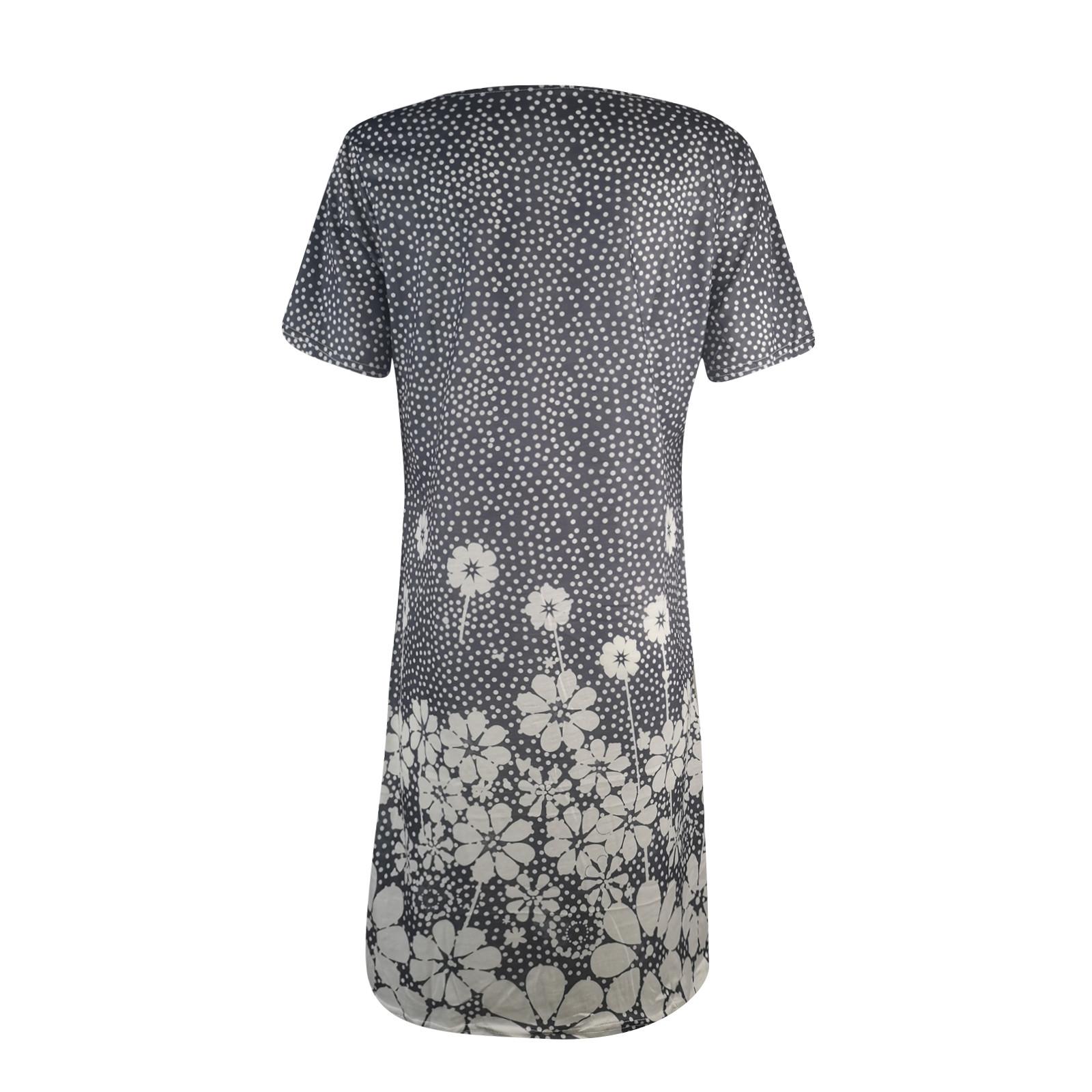 Повседневное женское платье в стиле ретро с круглым вырезом и цветочным принтом — фото 8