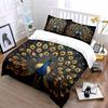 Magnificent Peacock Displaying Feathers Bedding Set for Kids Luxury Gift 3pcs Digital Print Comforter Set Soft Comfortable