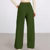 Women's Casual Fashion Solid Color Elastic Waist Drawstring Workwear Wide Leg Pants With Pockets