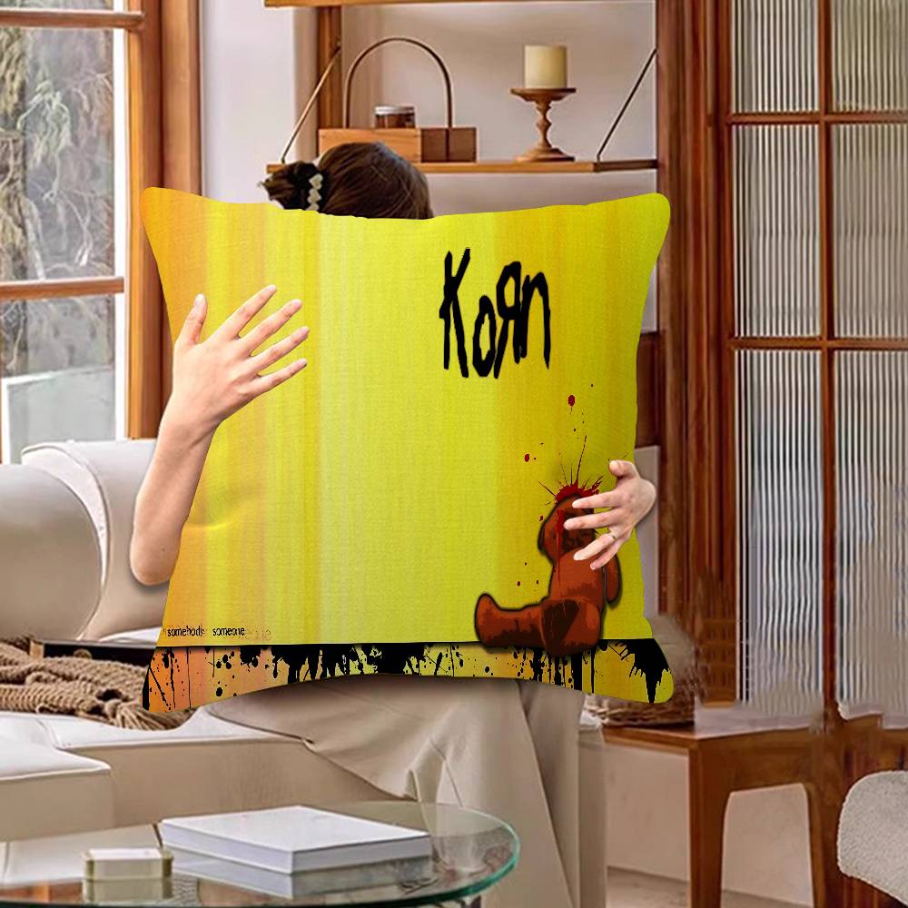 K-Korn Rock Band Pillow Gift Home Office Decoration Bedroom Sofa Car Cushion Cover Case 45x45