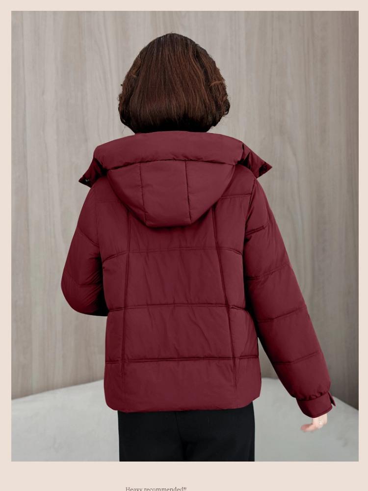 Removable Hat Warm Short Thickened Hooded Cotton Jacket