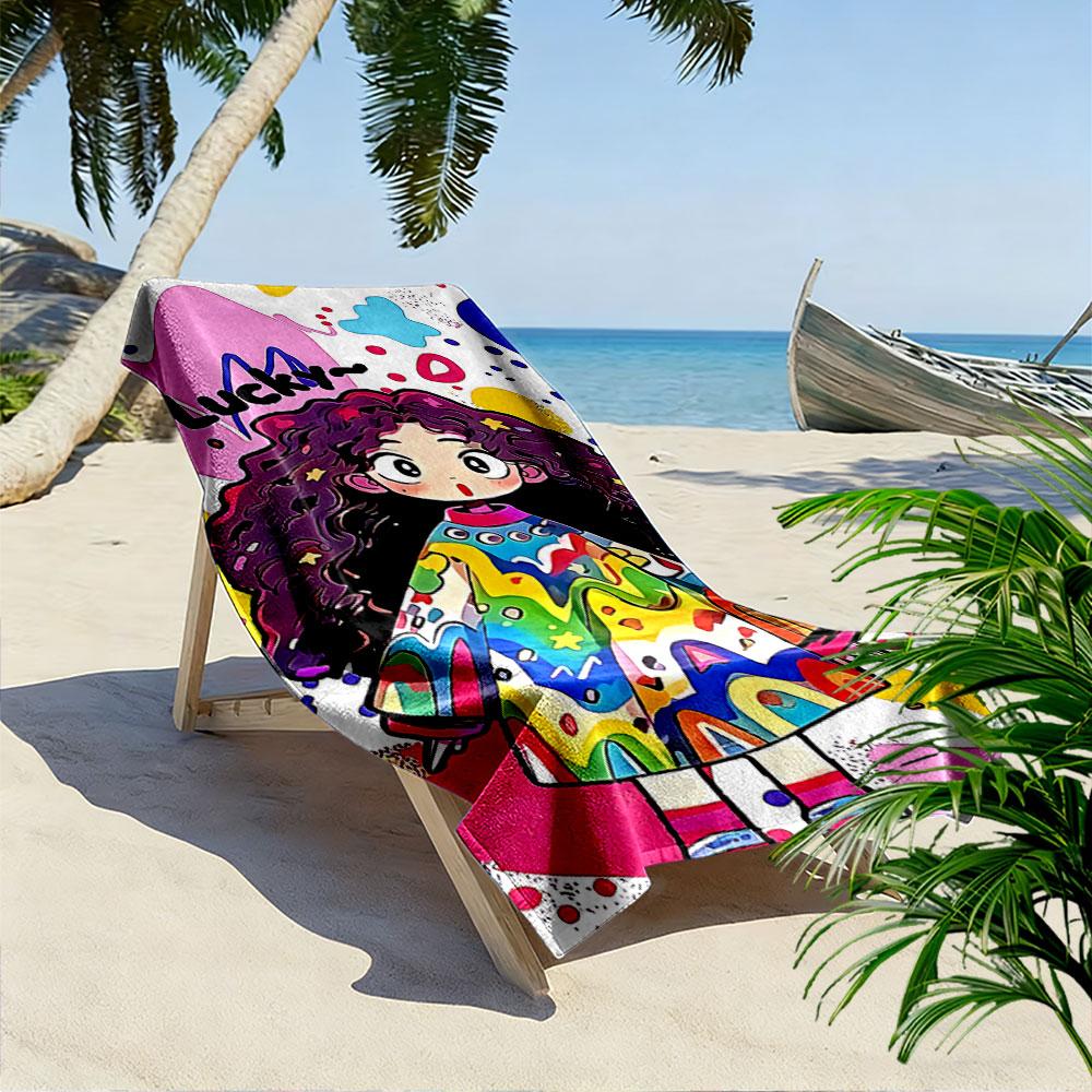 Colorful Cartoon Character Towel A must-have beach towel for beach travel