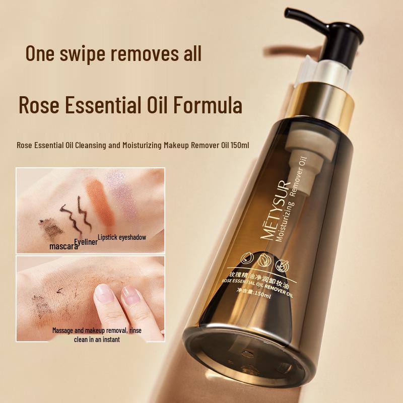 MeiTiXiu Rose Cleansing Oil - Gentle, Nourishing, Non-Greasy Makeup Remover for Deep Cleansing and Skin-Friendly Care Rose Essential Oil Cleansing Oil