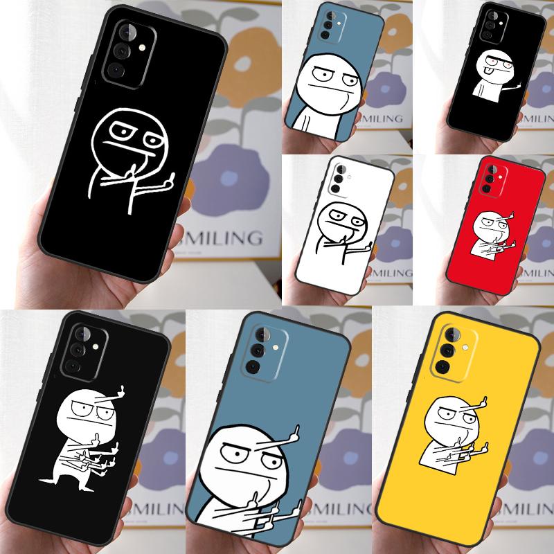 Funny Man Middle Finger Phone Case For Samsung Galaxy A34 A54 A14 A53 A33 A13 A12 A32 A52 A15 A25 A35 A55 A71 A51