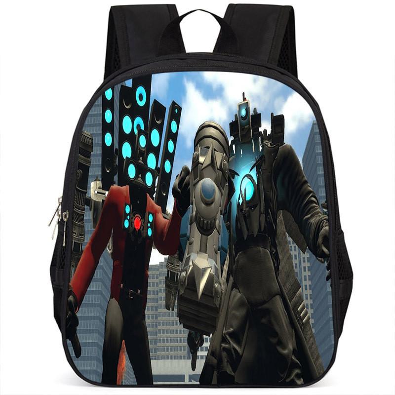 Fashionable Skibidi Toilet Kids Backpack Large Capacity Nylon Bag Unisex Design
