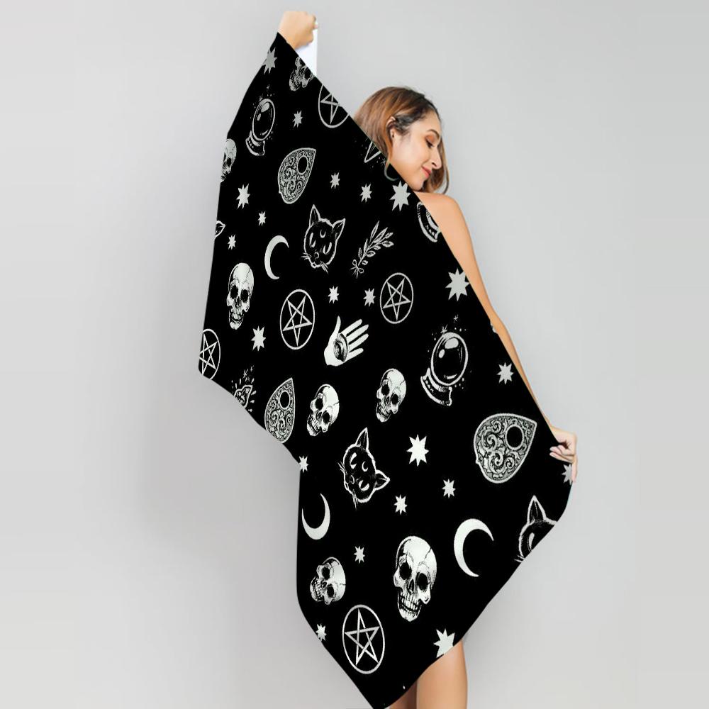 Witches Moon Tarot Beach Towel Colorful Bath Towels for Girl Microfiber Quick Dry Custom Sand Free Beach Yoga Spa Gym Pool