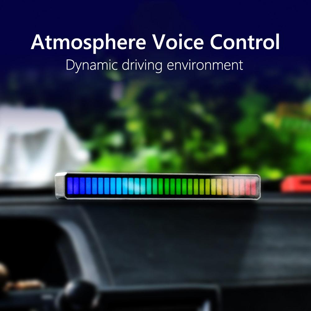 iMICE Colorful Sound Control Light USB/Rechargeable Battery APP Control 32 LED VoiceActivated Pickup Rhythm Strip Light Computer Car