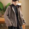 Mom's New Autumn and Winter Double-sided Loose and Fashionable Woolen Coat, Western Style Casual Hooded Cardigan Coat