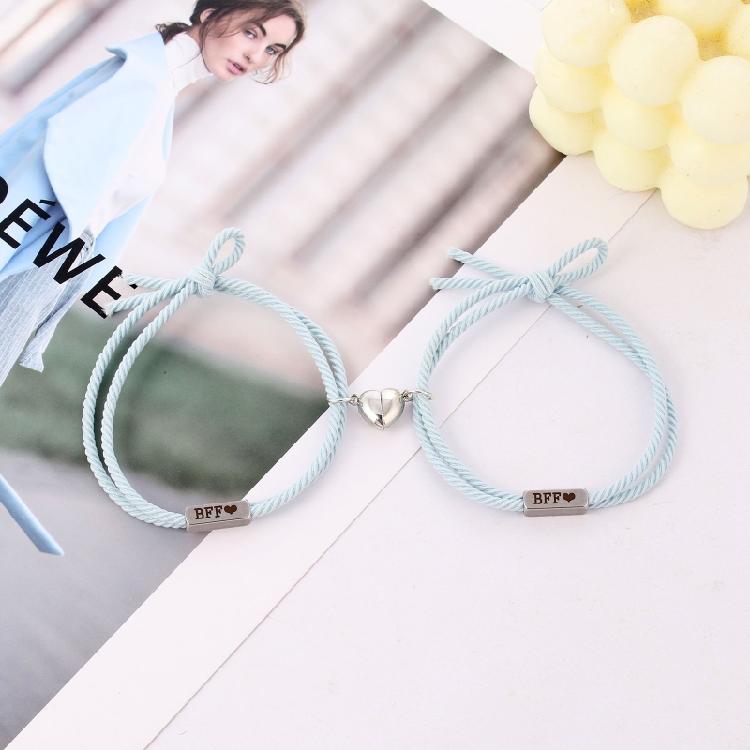 2 Pieces Mutual Attraction BFF Bracelet Distance Adjustable Wristband for BFF