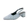 New style Baotou shoes - pointed toe, shallow toe opening, thick heel, flip-flops