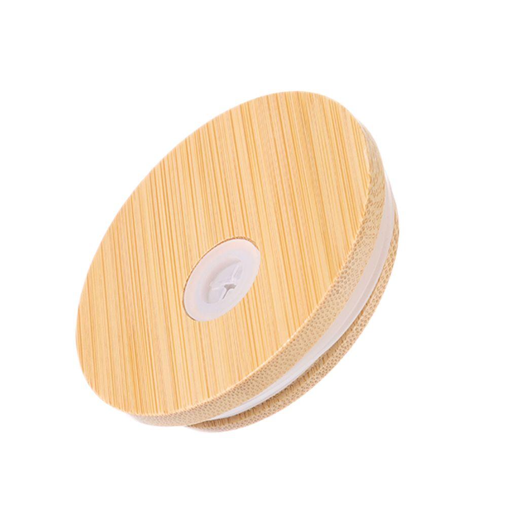 Aufbewahrungsflaschen Silikon Dichtring Weithalsbecher Mason Jar Deckel mit Strohhalmloch Bambusholzdeckel