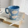 320ML Blue Cloud Hand Pinch Mug, Underglaze Color Ceramic Milk Coffee Cup, Office Drinking Ceramic Couple Breakfast Student Gift