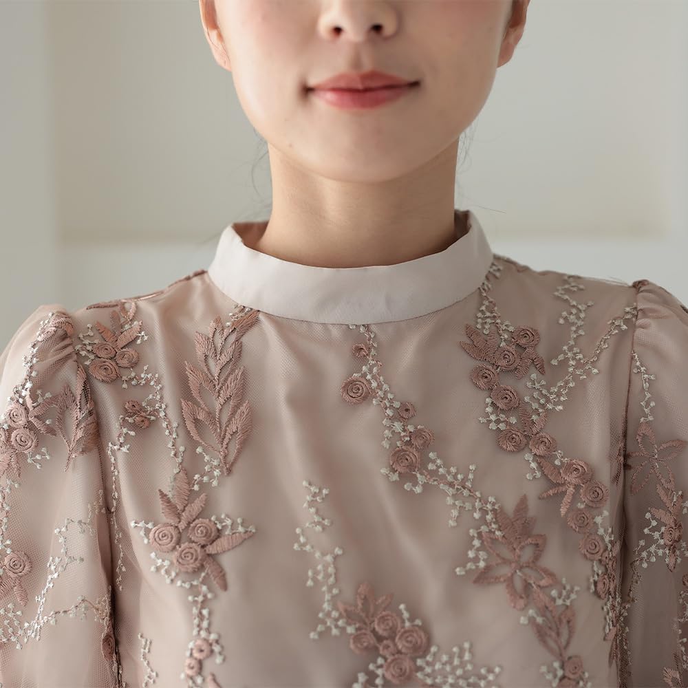 Petrecere de Nuntă O Singură Purtare la Floral 324241 [MAI MULTE AUNI] Rochie, Rochie, Piesă, Femei, Nunți, Invitații, Model, Broderie, Dantelă, Recepție, (BEG S)