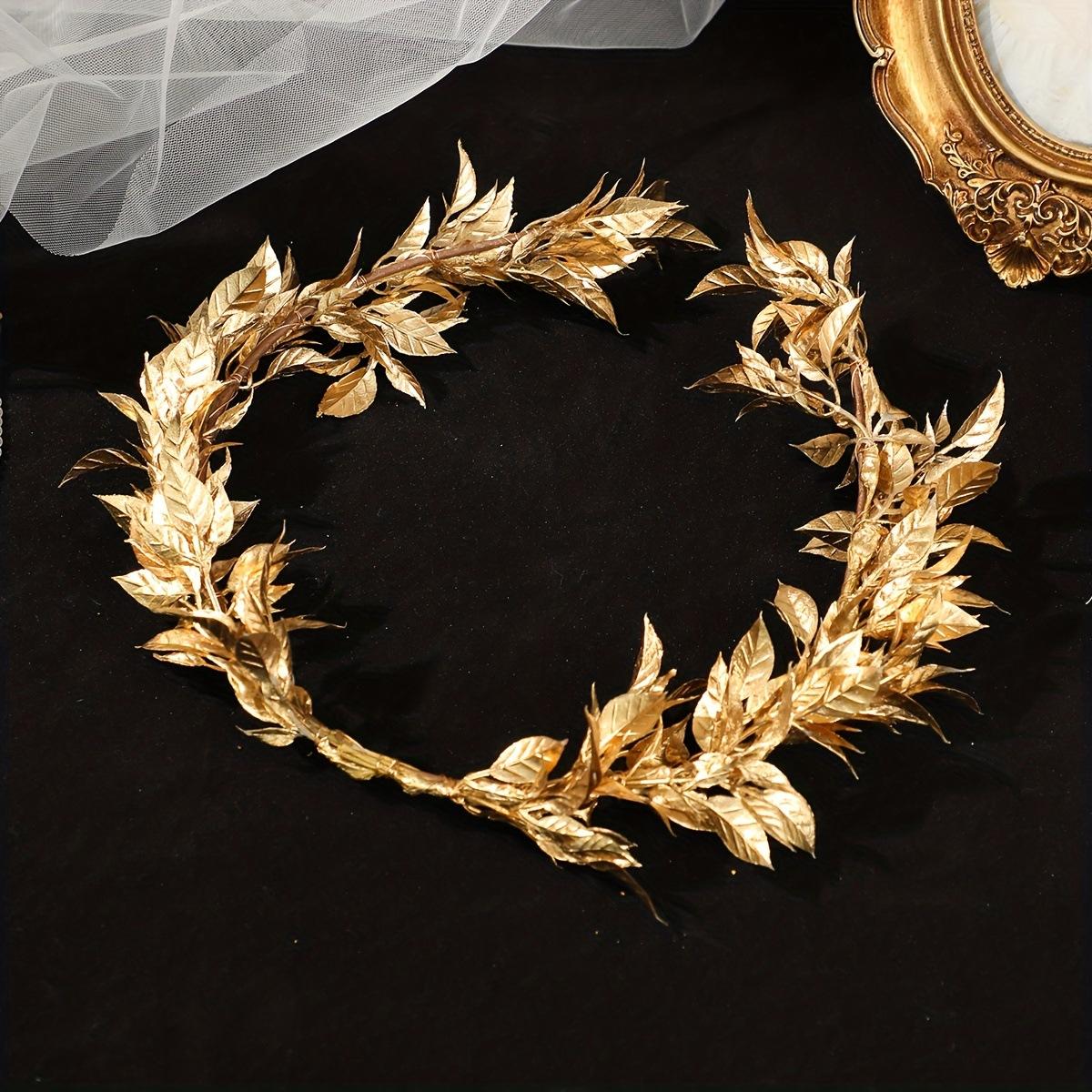 

Gold Leaf Bridal Wreath Headband Hair Accessories Wedding Gold Maple Leaf Weaving Headband Style Disc Hair Accessories