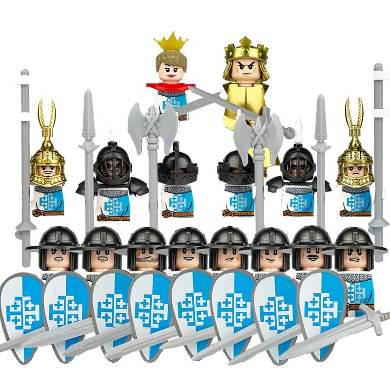 MOC Medieval Lion King Castle Knight Building Blocks Figure Accessories War Horse Cavalry Warrior Crusaders Toy Gift Bricks N029