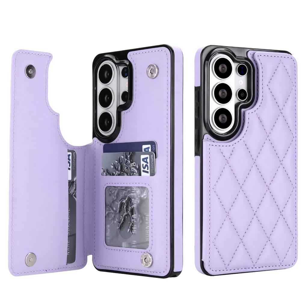 For Samsung Galaxy S26 Ultra S26 Plus Case, Luxury Flip Folio PU Faux Leather Wallet Cover Card Slots and Kickstand for Women