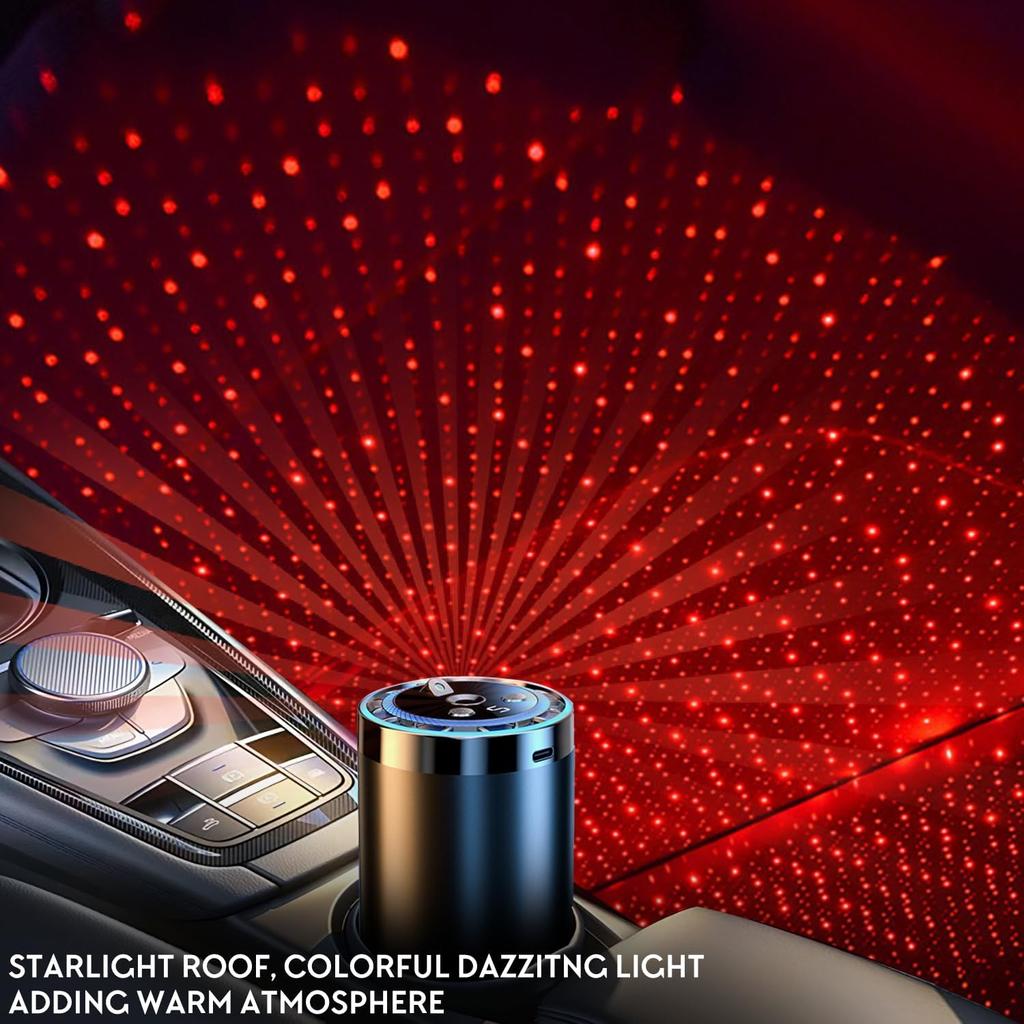 Smart Car Air Freshener, Auto-Sensing Atomization with Adjustable Concentration, USB Rechargeable, 5 Fragrance Modes for Long-Lasting