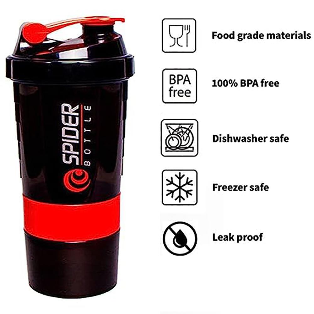 3vrstvý šejkr na proteinovou láhev, prášek na koktejl, velkokapacitní láhev na vodu, míchací kelímek, kulturistika, cvičení, míchací láhev