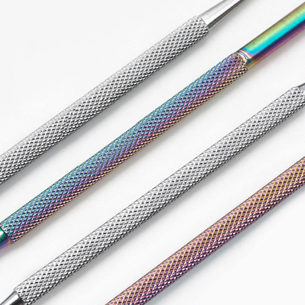 Cuticle Pusher with 2 End Cuticle Cleaner Nail Cuticle Remover Nail Cuticle Trimmer Stainless Steel Manicures Tool