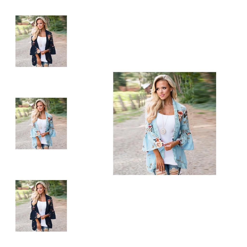 Dentelle Boho Femmes Floral Kimono Cardigan Dames Décontractée Tops Veste