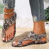 Summer new ethnic style cover toe flat bottom casual light breathable open toe Velcro beach sandals women's batch