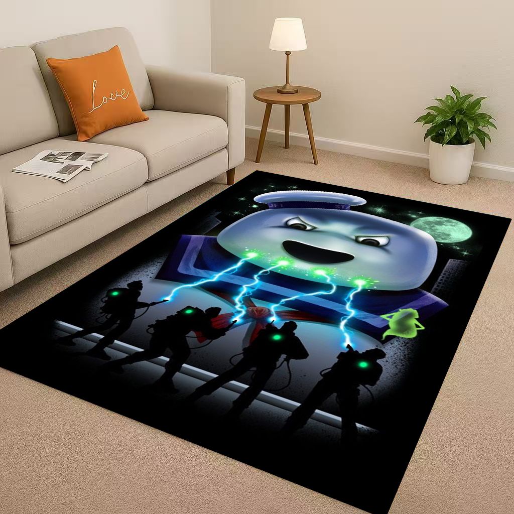3D Horror Movie G-Ghostbusters Cartoon Living Room Non-Slip Area Rug Carpet for Bedroom Playroom Sofa,Easy Clean Home Doormat