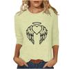 Round Neck 3D Cross Printed Top Fashionable Casual Long Sleeved Women's T-shirts