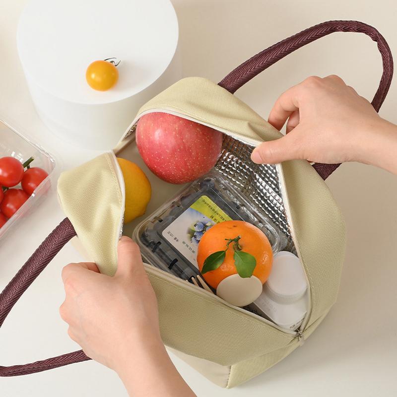 Cartoon Insulated Lunch Bag Oxford Fabric Thermal Lunch Box Tote Case Handheld Meal Bag for Picnic Freshness Ice Pack