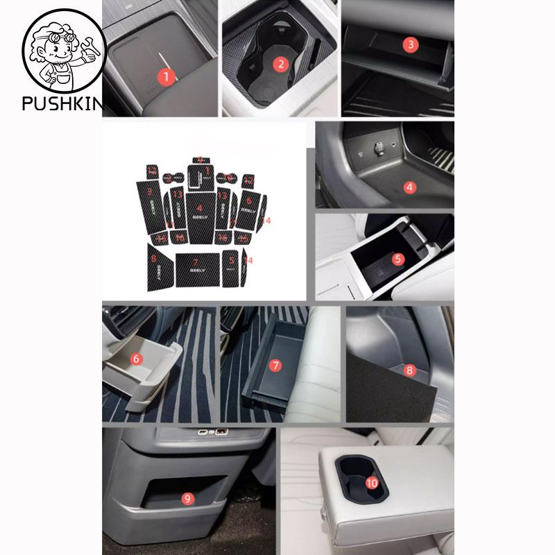 For Geely EX5 Galaxy E5 Rubber Mat Door Groove for EX5 Anti-slip Cup Cushion Gate Slot Coaster Dust-proof Car Accessories