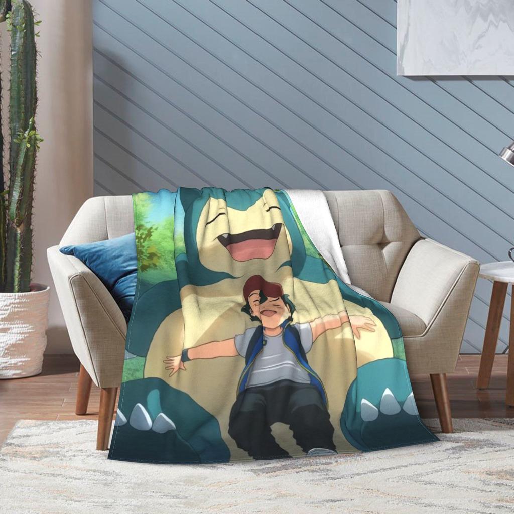 Snorlax Monster Throw Blanket for Couch  Soft Fuzzy Plush Blanket 50x60 Inches Multi-size Bedspread for All Seasons