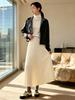 Fei Yuan Women's Elegant High-Waist Accordion Pleated Skirt - Autumn/Winter Style