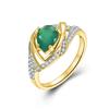 New Arrival! Natural Agate Pear 6*8mm Rings Real Gemstones 925 Sterling Silver Luxury Fine Jewelry for Women's Engagement Wear