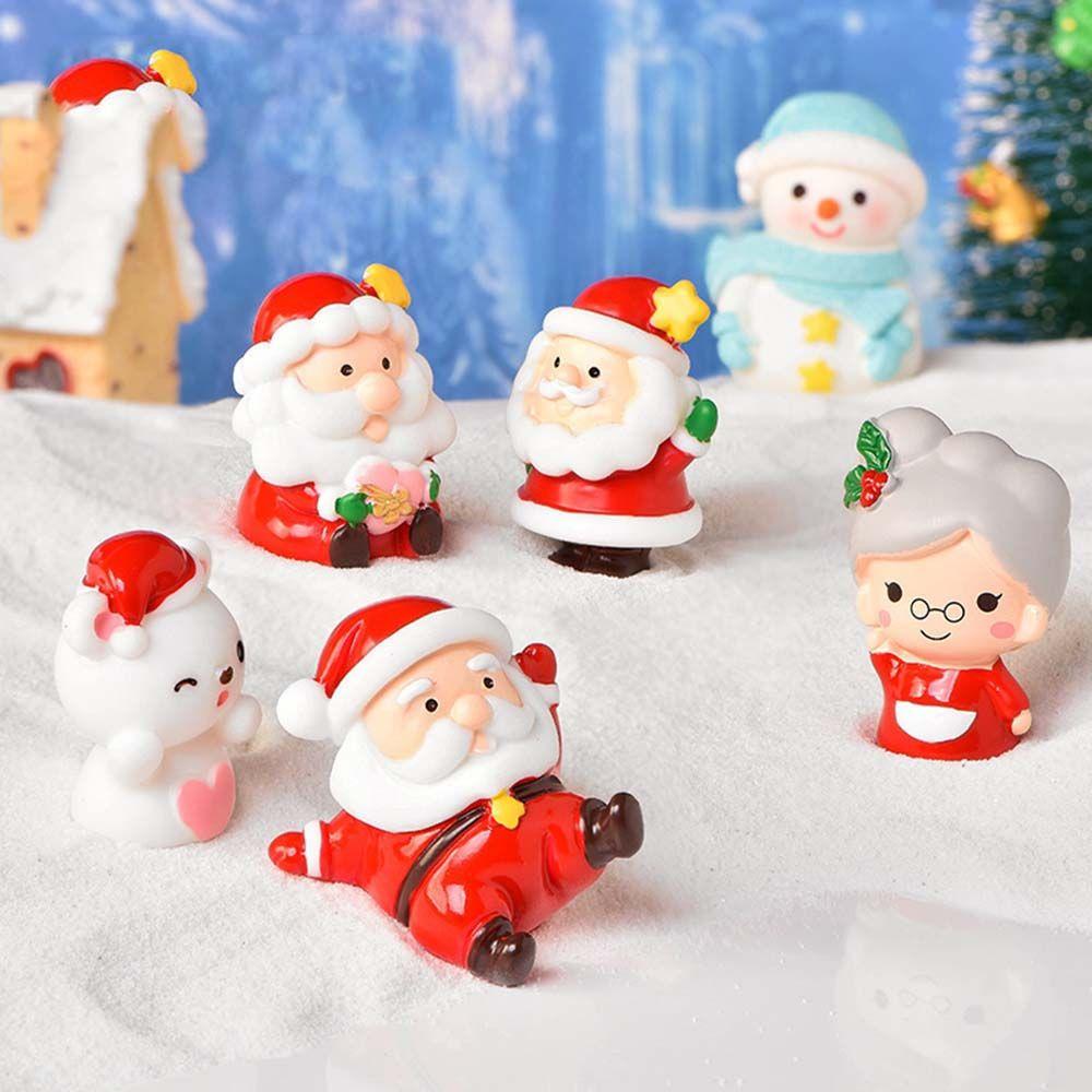 Dairy Sheep Home Decoration Little Statue DIY Santa Claus Figurines Christmas Tree Micro Landscape
