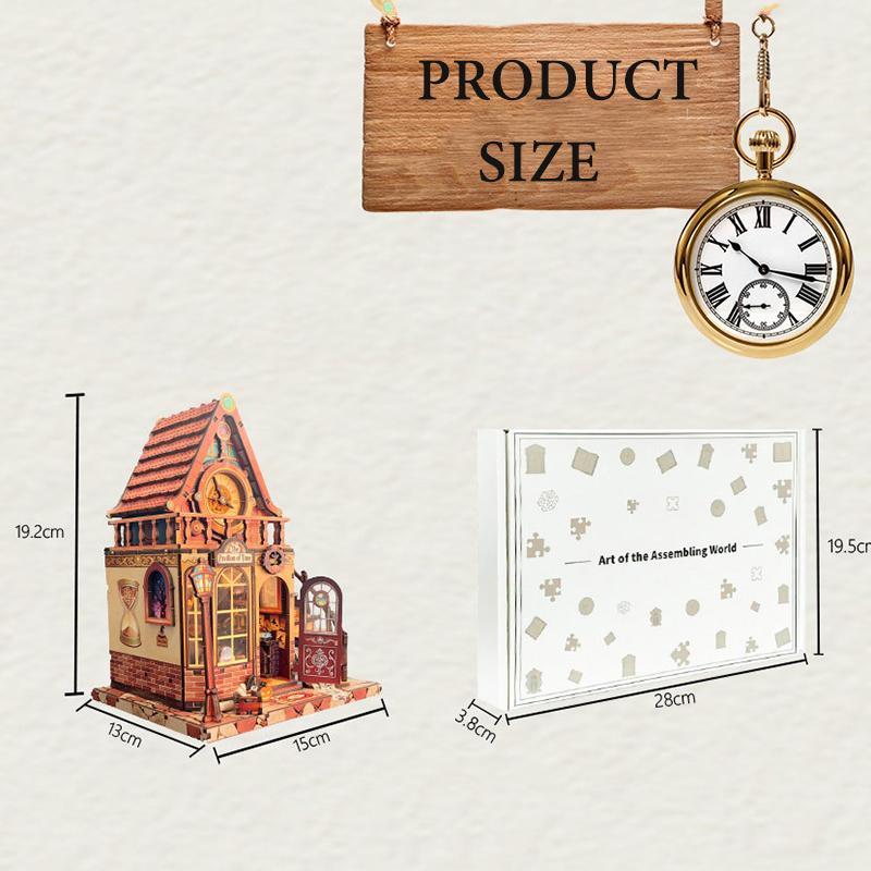 New Wooden Dollhouse Time Pavilion Miniature Model with Furniture Kit DIY Assembly Toy for Child Adult Birthday Gift Casa