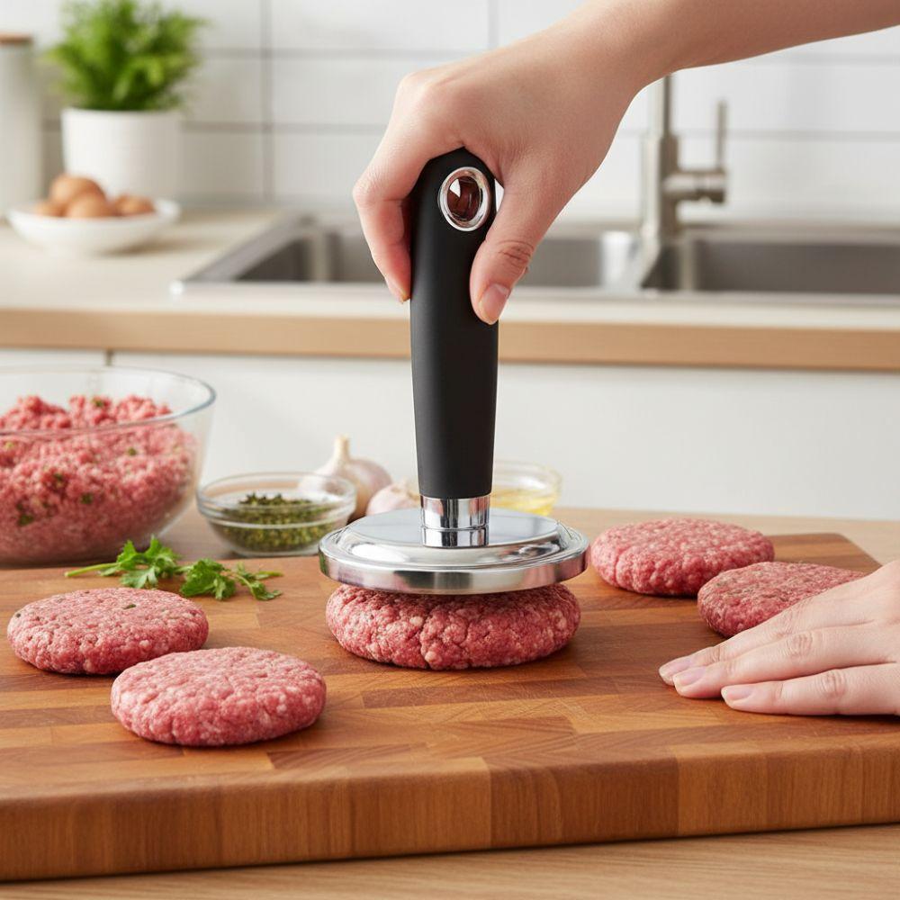 Stainless Steel Meat Patty Press Round Meat Pounder Cooking Aid Burger Smasher  Cooking