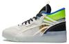 Wave Mid Party Slip Resistant Abrasion Resistant Mid Top Skateboard Shoes Women's White Black Blue AGCS284-1