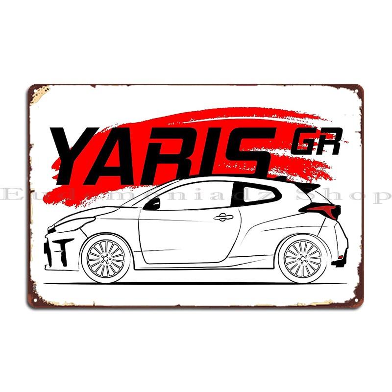 Gr Yaris Racing Metallschilder Wandbild Kneipe Wohnzimmer Personalisiertes Küchenschild Blechschild Poster 20x30cm（7.8x11.8inch） black