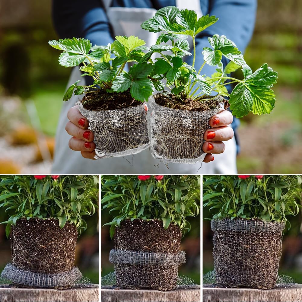Stainless Steel Gardening Guard Net Baskets Plant Root Protection Mesh Bags Plant Flowers Insect Mouse Wire Prevention Cover