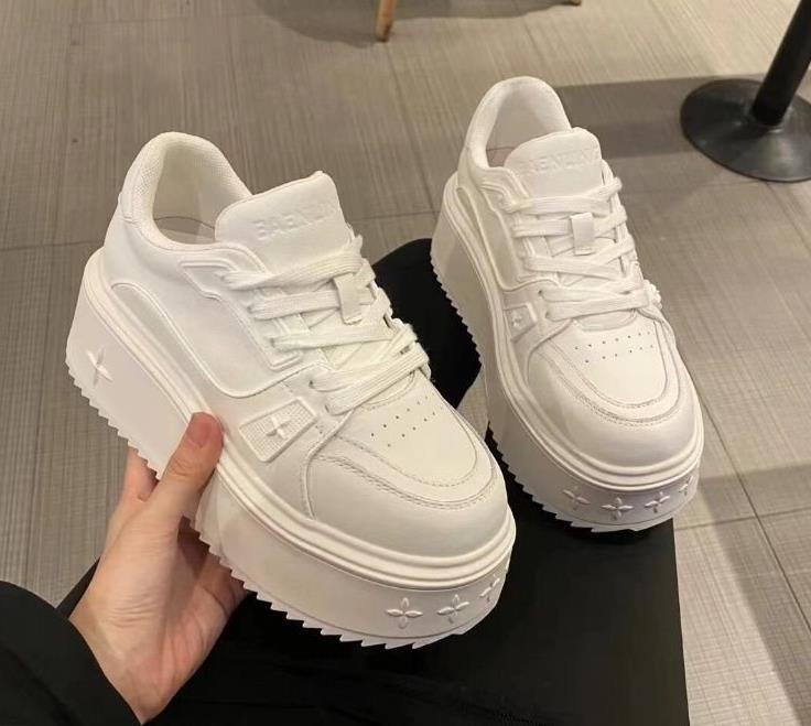 

Small White Shoes Female Footwear Wedge Basket All-Match Casual Sneaker Platform Designer Luxury Women Height Increasing Shoes 35