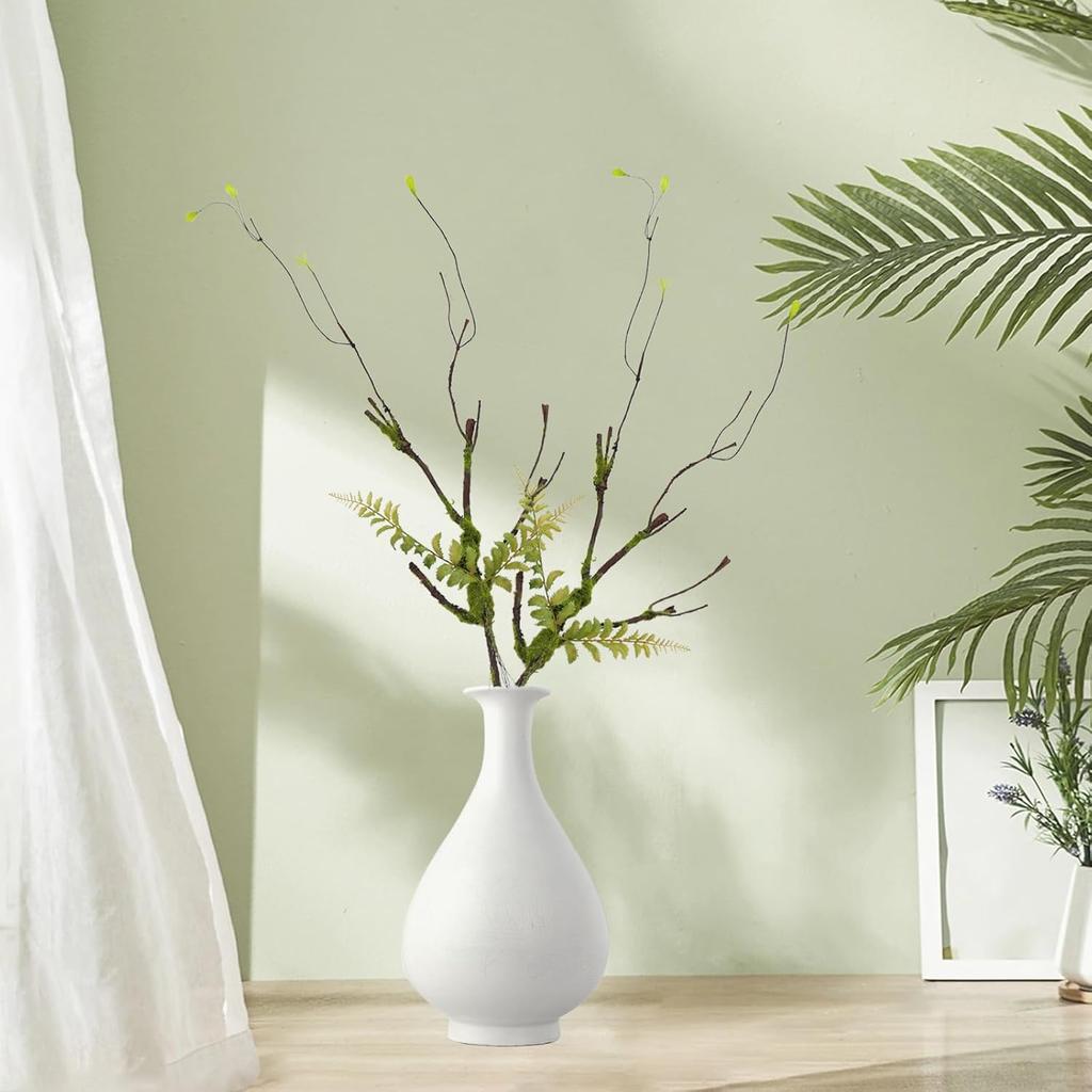 2pcs 40 inch Bendable Artificial Tree Cherry Blossom Branches Vines Twigs Limb Trunk Silk Moss Green Plants for Garden Outdoor Wall Hanging Vase