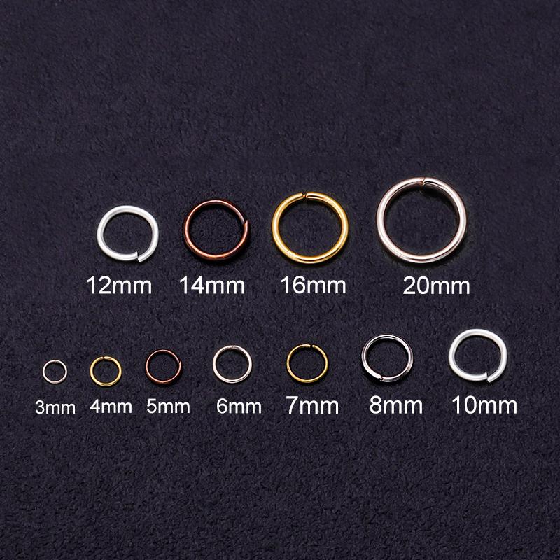 50-200pcs/Lot 3-20mm Open Single Loops Jump Rings Split Rings For Jewelry Finding Making DIY Accessories Connectors Supplies
