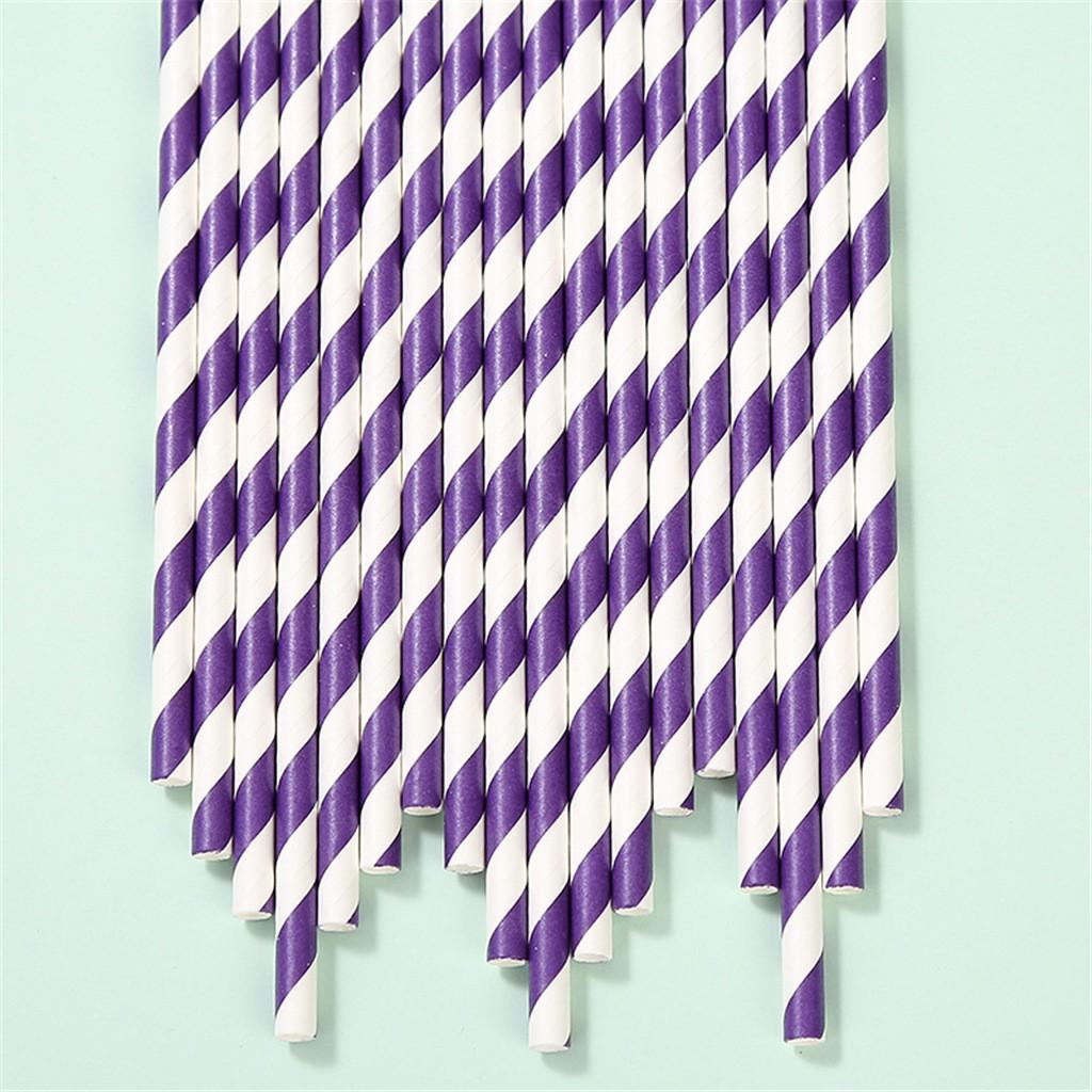 Paper Straws Disposable Holiday Party Drinking Straws Decoration Straws 100Pcs